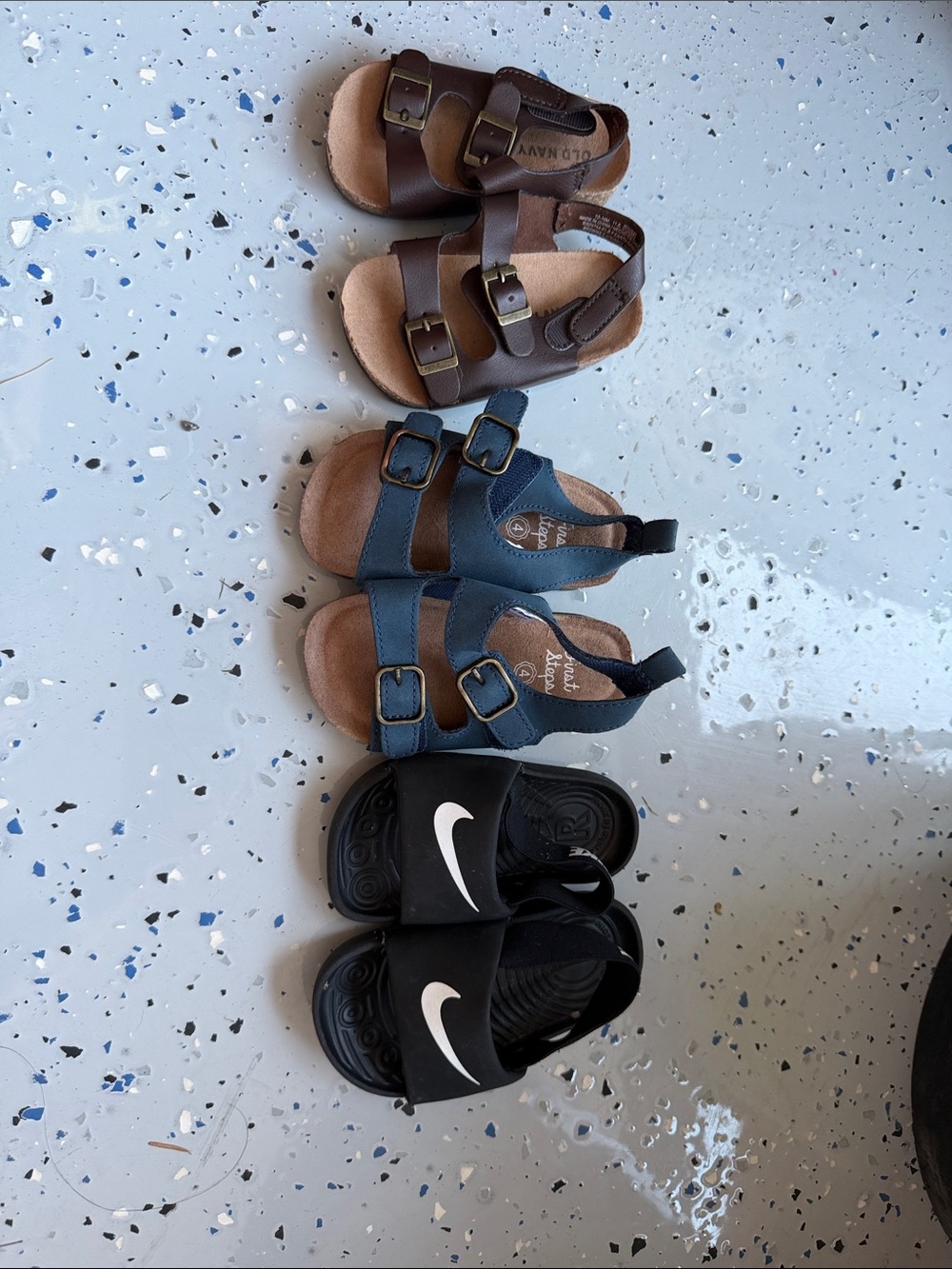 Nike Black Kids Slide Sandals with White Swoosh bay shoe s